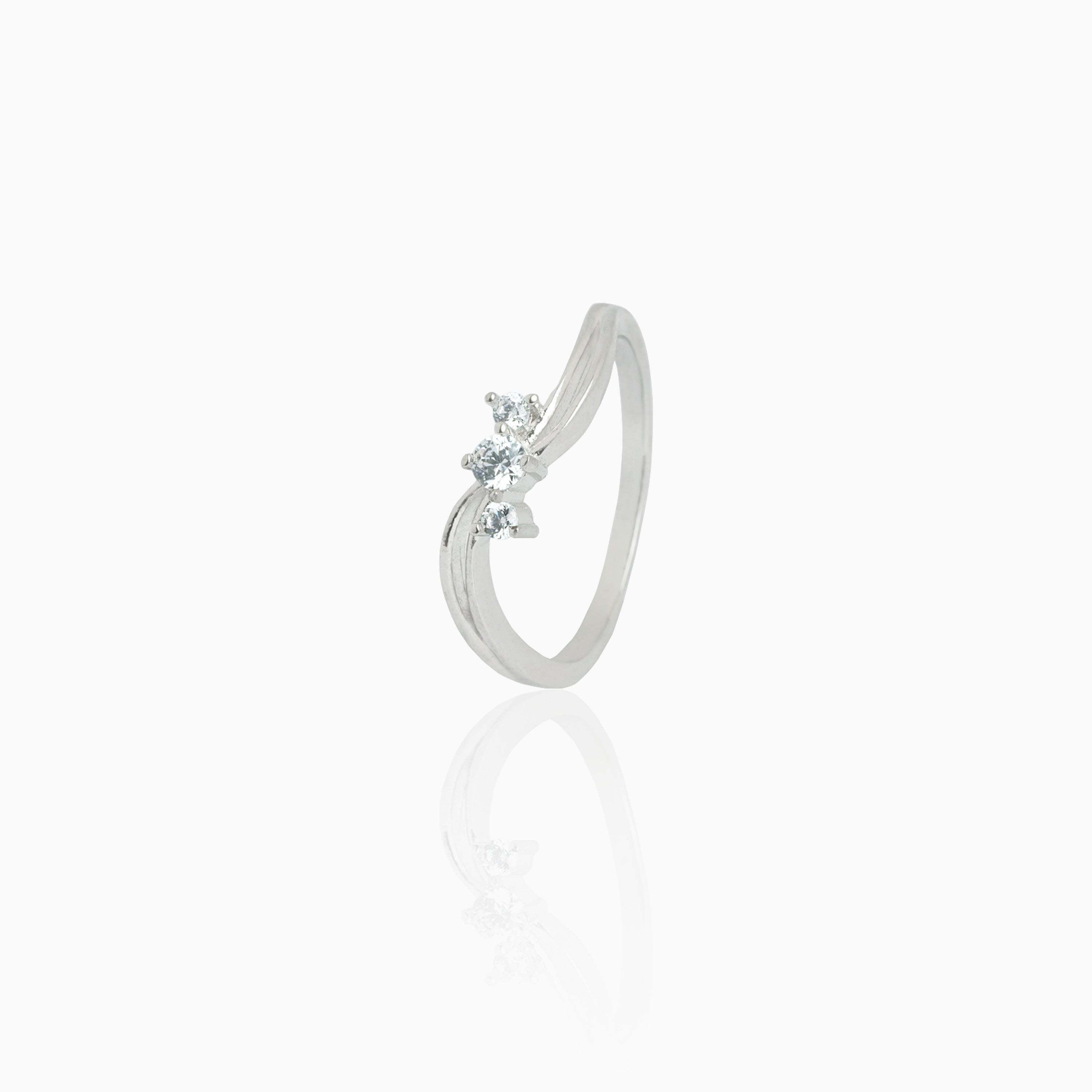 wave design silver ring 